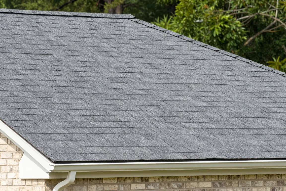 AI illustration showing the texture and courses of dimensional asphalt shingles